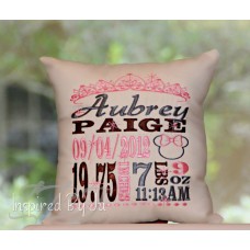 Crown/Mouse Ears - Birth Announcement Pillow